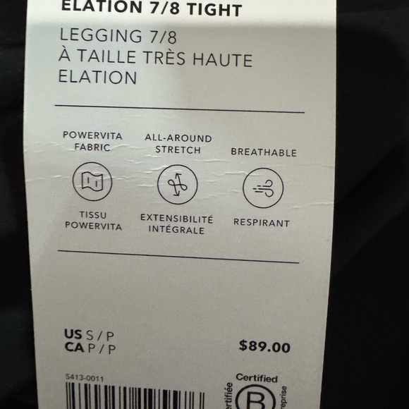 NWT Athleta Ultra High Rise Elation 7/8 Tight | Black #599750 - Picture 6 of 13